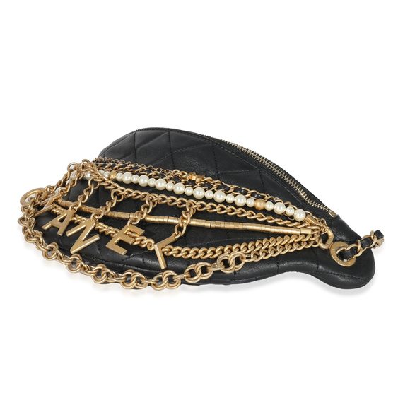 Chanel Black Quilted Lambskin All About Chains Waist Bag - Picture 7 of 7